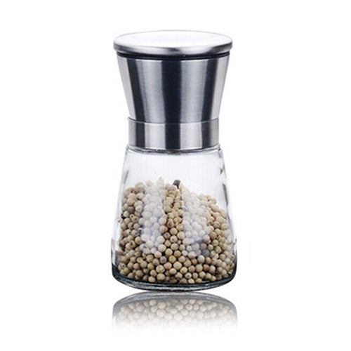 Stainless Steel Salt and Pepper Grinder Manual Ceramic Mills Glass Kitchen