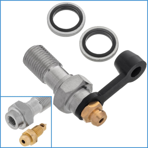 M10 1mm Pitch Banjo Bolt Bleed Nipple Brake Fitting Steel Crush Sump Bike