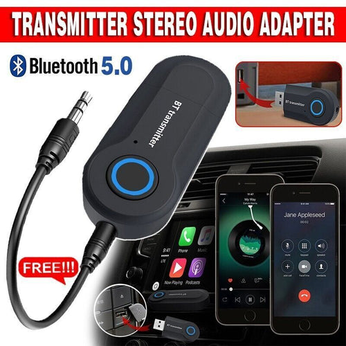 Wireless Bluetooth 5.0 Transmitter Stereo Audio Adapter Sender for TV PC Speaker