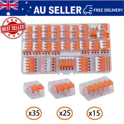 75x For Wago 221 Electrical Connectors Wire Block Clamp Terminal Cable Reusable