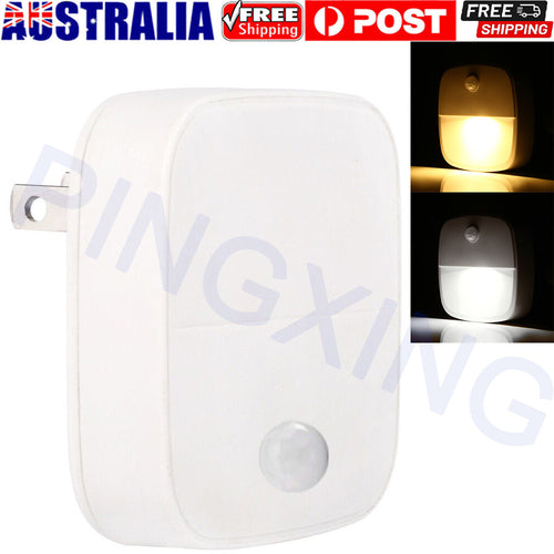 AU Plug-in LED Motion Sensor Night Light Dusk to Dawn Sensor Hallway Nightlight