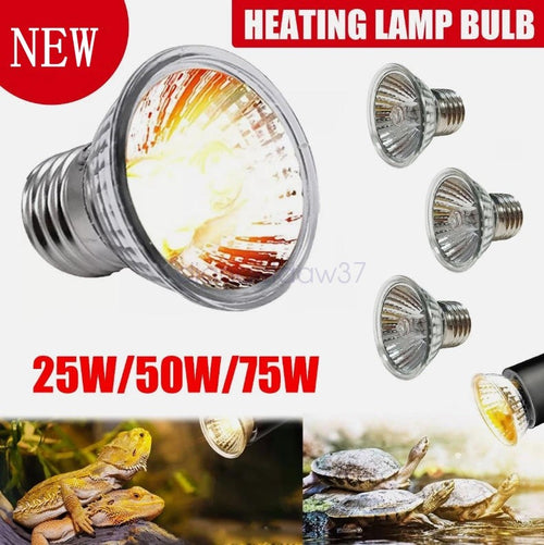 25/50/75W Heat Lamp Reptile Light Bulb UV UVB+UVA Tortoise Calcium Supplement