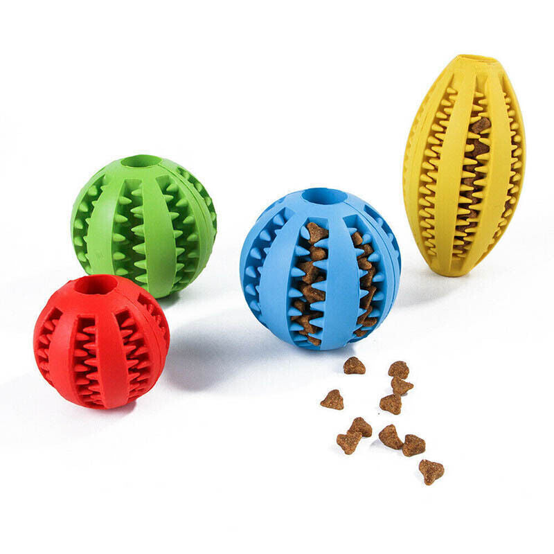 Rubber Dental Chew Ball For Dogs Cats Teething Cleaning Toy Small Pet Play Tool