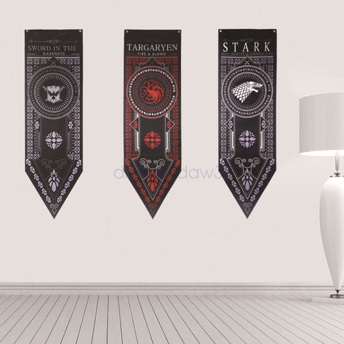 New Game of Thrones Wall Hanging Flag Décor House STARK TARGARYEN TYREL Banner