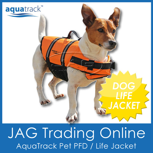 AQUATRACK DOG LIFEJACKET - PET PFD ORANGE SAFETY LIFE JACKET VEST BUOYANCY FLOAT
