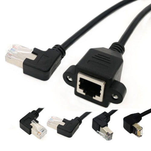 Angle Panel Mount Extension Cables RJ45 Cable Network Wire Ethernet LAN Cord