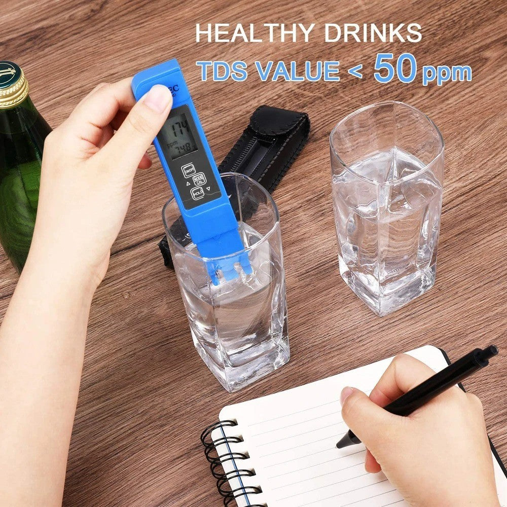 2pcs Digital TDS & pH Meter Water Tester – 0.01pH High Accuracy | 3-in-1 TDS