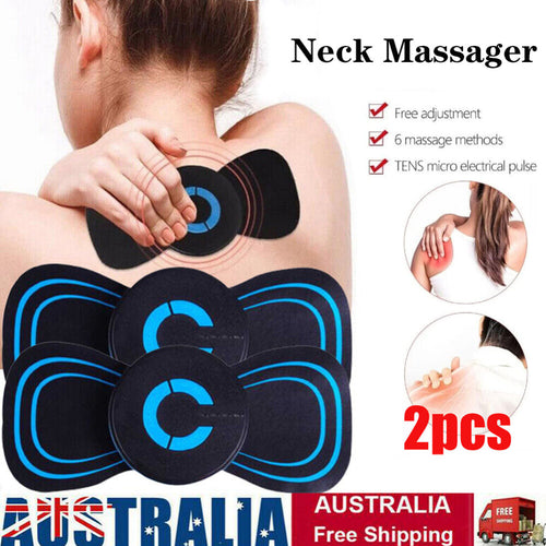 2x Portable Electric Neck Back Massager EMS Cervical Massage Patches Relief Pain