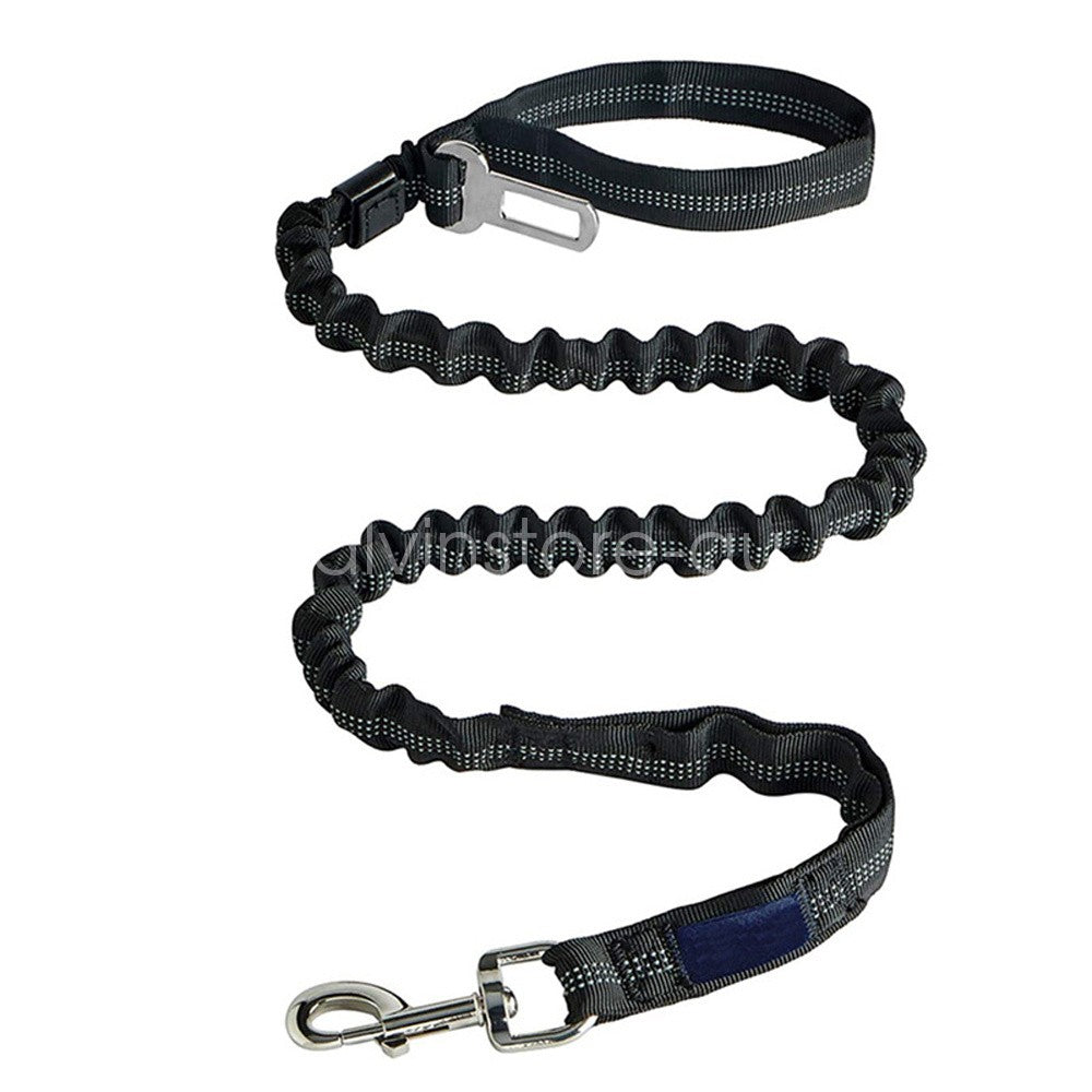 Dog Traction Rope Training Lead Leash with Car Buckle Nylon Bungee Heavy Duty