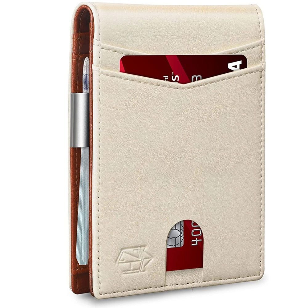 Wallet RFID Blocking Mens Slim Wallet with Money Clip Leather Wallet Anti-scan