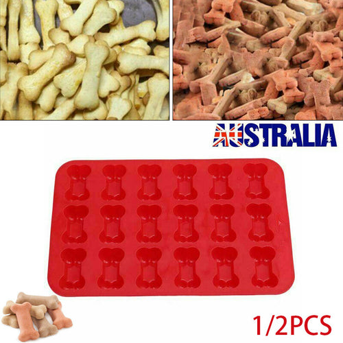 Puppy Bone Silicone Baking Pan Mold Ice Tray Dog Treat Cookie Non Stick Mould AU