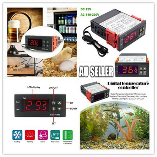 Digital Temperature Thermostat STC-1000 Controller 12V-220V Heating Cooling LCD