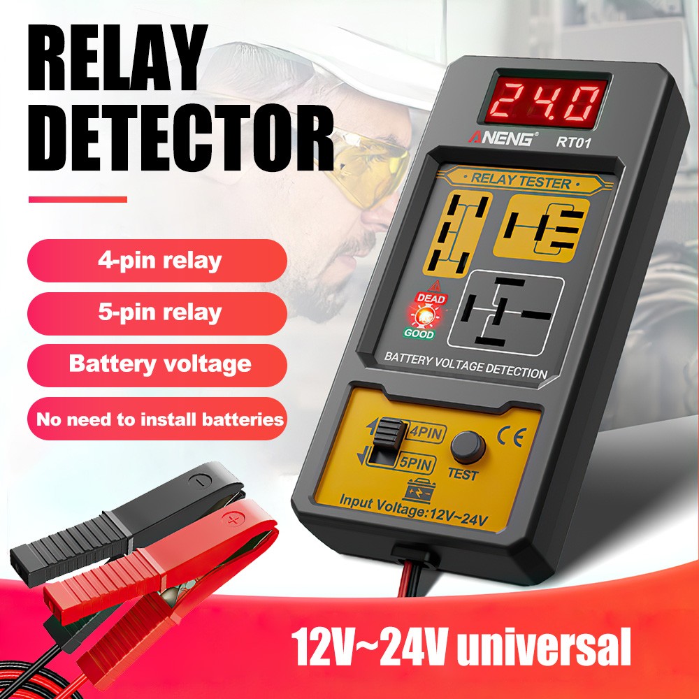 ANENG RT01 Digital Relay Detector 11-25V Universal 4/5 Pins Car Battery Vehicle Detection Digital Display Voltage Battery Tester