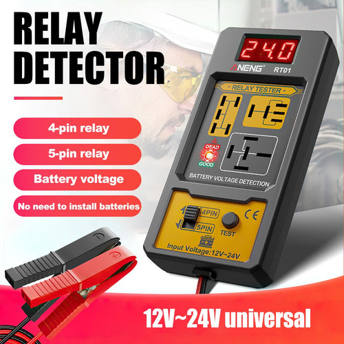 ANENG RT01 Digital Relay Detector 11-25V Universal 4/5 Pins Car Battery Vehicle Detection Digital Display Voltage Battery Tester