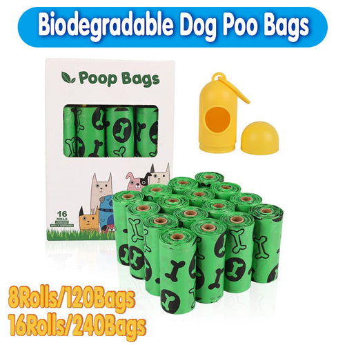 Biodegradable & Compostable Dog Poo Bags Pet Poop Bag Garbage Disposable Clean