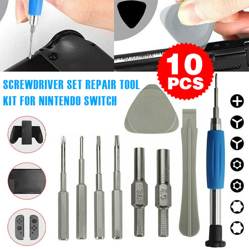 Screwdriver Set Repair Tool Kit Compatible with Nintendo Switch NES N64 Joy-con Wii Triwing