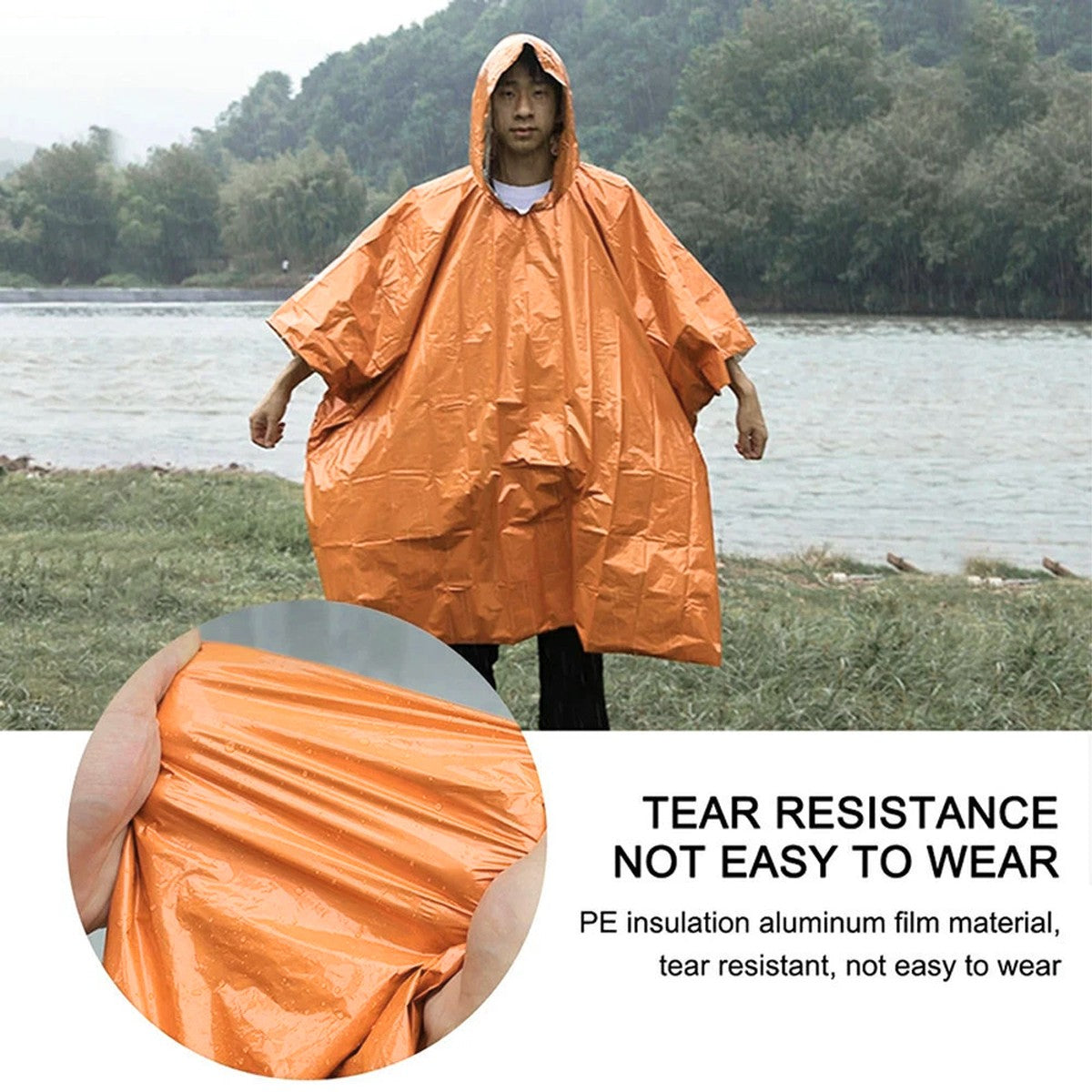 For First Aid Survival 2x Emergency Rain Poncho Waterproof Coat Warm Keeping AU