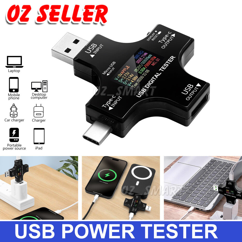 USB C Tester Type-C PD Digital Voltage Current Power Meter Detector QC3.0 PD3.1
