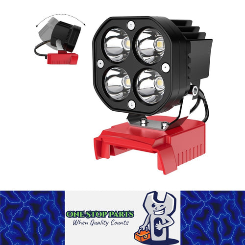 40W LED Work Flood Light Compatible with Milwaukee M18 18V Battery Cordless Jobsite Camping