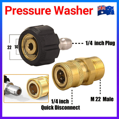 Brand New Pressure Washer Adapter 1/4" Quick Connect Kit M22-14 Adapter Au Stock