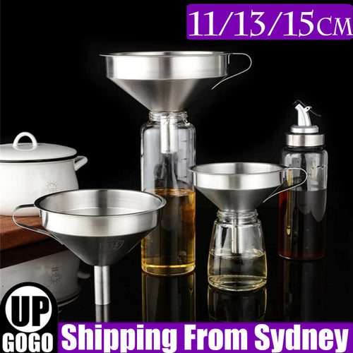 Stainless Steel Funnel Oil Liquid Funnel Metal Funnel with Detachable Filter AUS