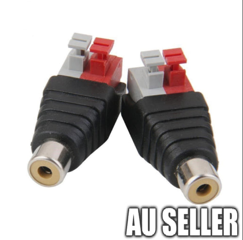 Speaker Wire Cable to Audio FEMALE RCA Connector Adapter Jack Plug