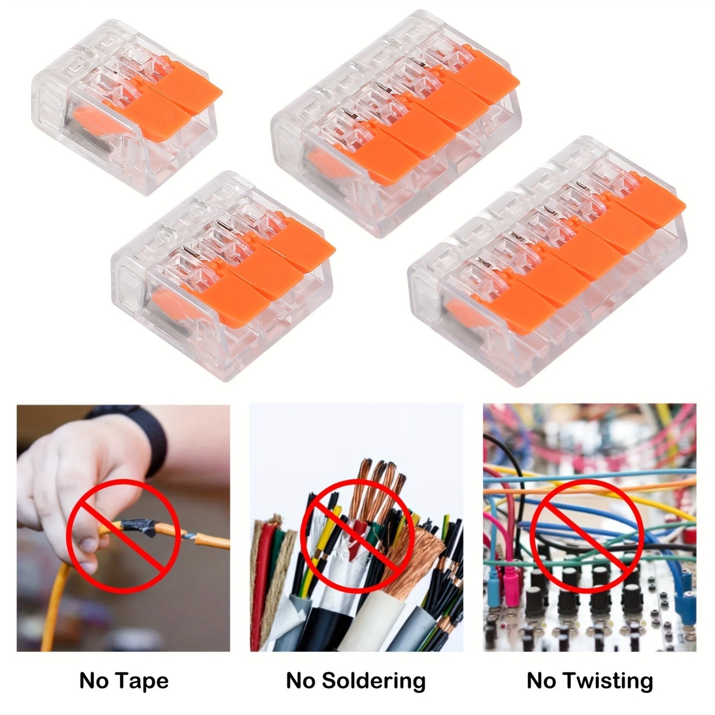 75x For Wago 221 Electrical Connectors Wire Block Clamp Terminal Cable Reusable