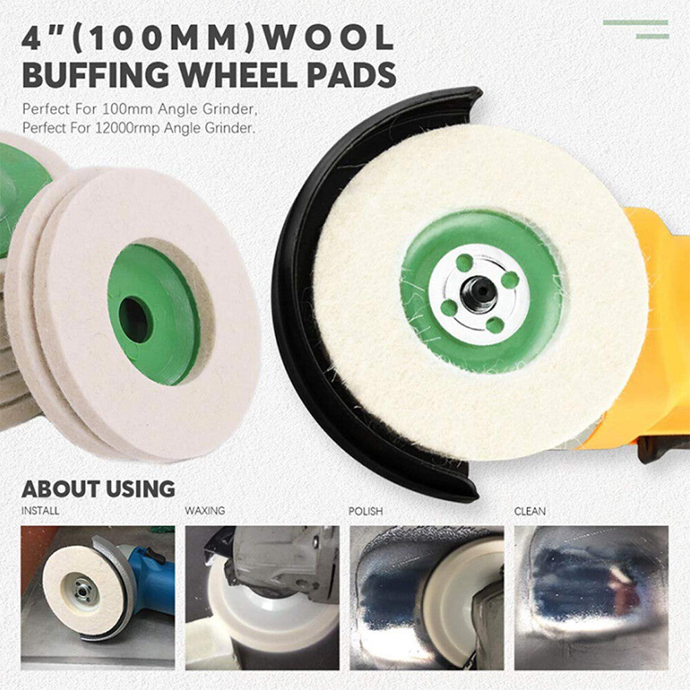 125MM Round Wool Buffing Pad Polishing Wheel Felt Buffer Disc for Angle Grinder