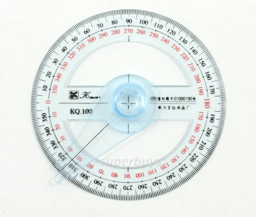 360 Degree Protractor Goniometer Angle Finder School Office Arm Ruler Rule Gauge