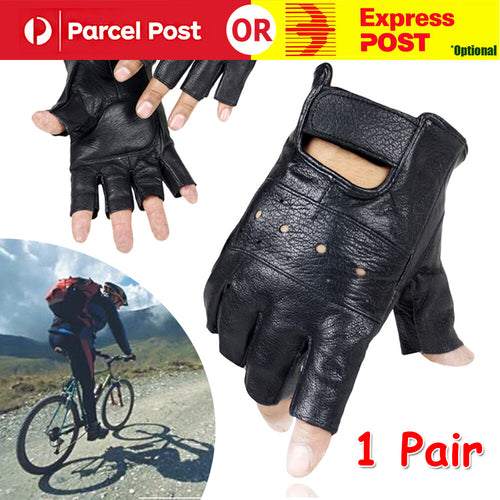 Tactical Leather Half Finger Gloves Army Military Driving Fitness Fingerless