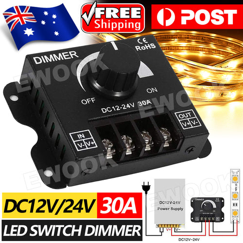 DC 12v 24v 30A Led Switch Dimmer Controller For Led Strip Light Single Colour