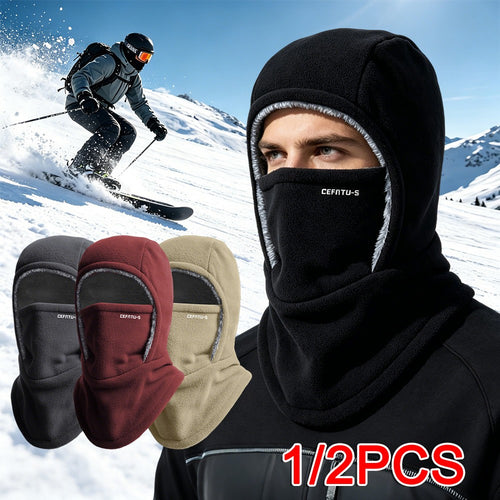 Winter Balaclava Face Mask Thermal Fleece Hood Cap Ski Neck Cover Warmer Hat