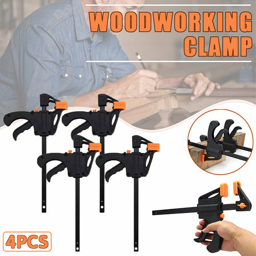 5/2pcs Woodworking Work Bar 4 Inch Clamp Clip Set Hard Quick Ratchet Release Clip DIY Carpentry Hand Tool Woodworking Clamp