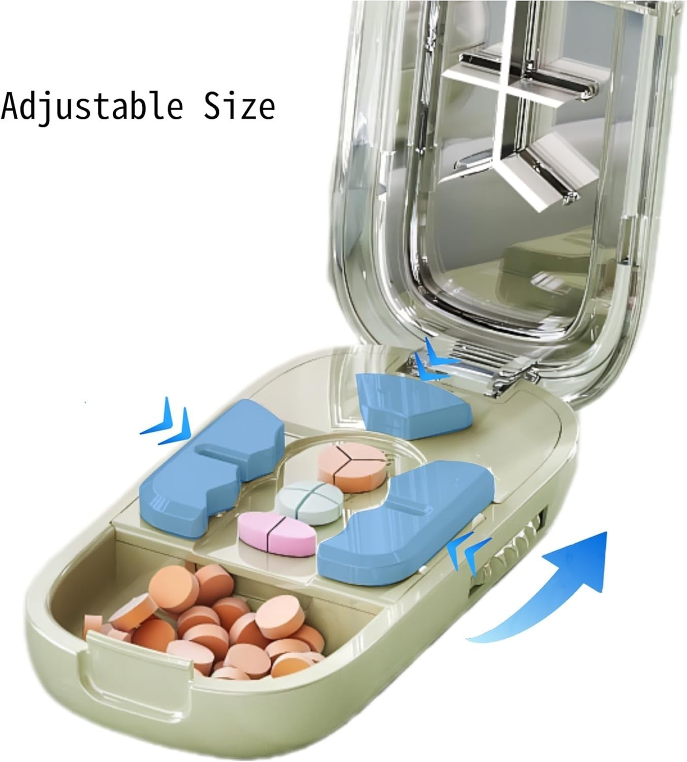 Pill Slicer Cutters Tablet Splitter Portable Pill Divider Medication 2/3/4 Parts