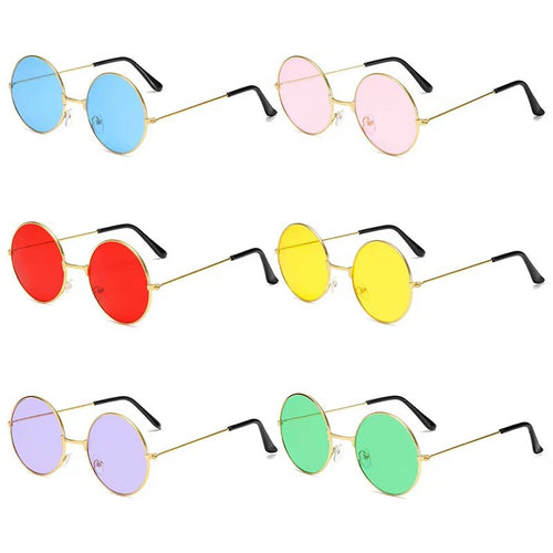 60s HIPPY GLASSES - Red, Blue, Purple, Green Yellow & Pink Hippie John Lennon