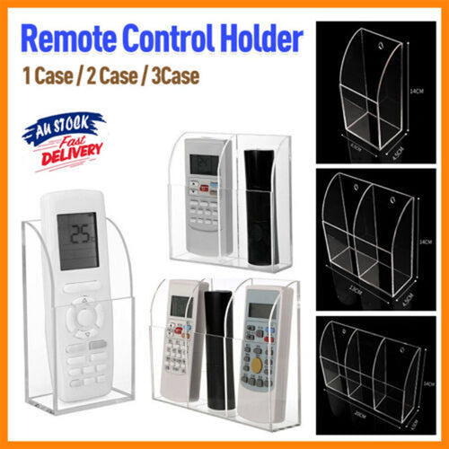 TV Remote Control Holder Wall Mount Clear Acrylic Organizer Stand Box Storage AU