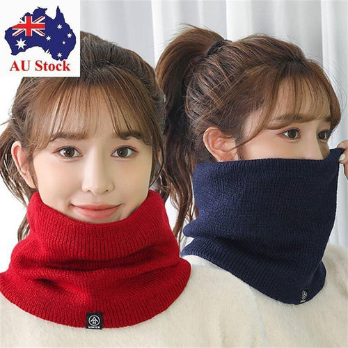 Wool Fur Neck Warmer Thickened Lining Face Mask Skating Running