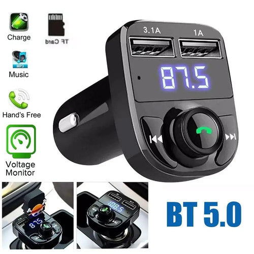 Bluetooth 5.0 Wireless Car FM Transmitter MP3 Player Radio 2 USB Charger Adapte