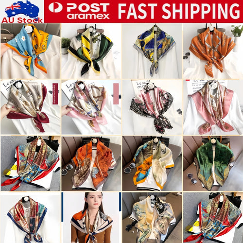 Women Lady Quality Large Classic Elegant Square Silk Scarf Wrap Shawl-90*90cm