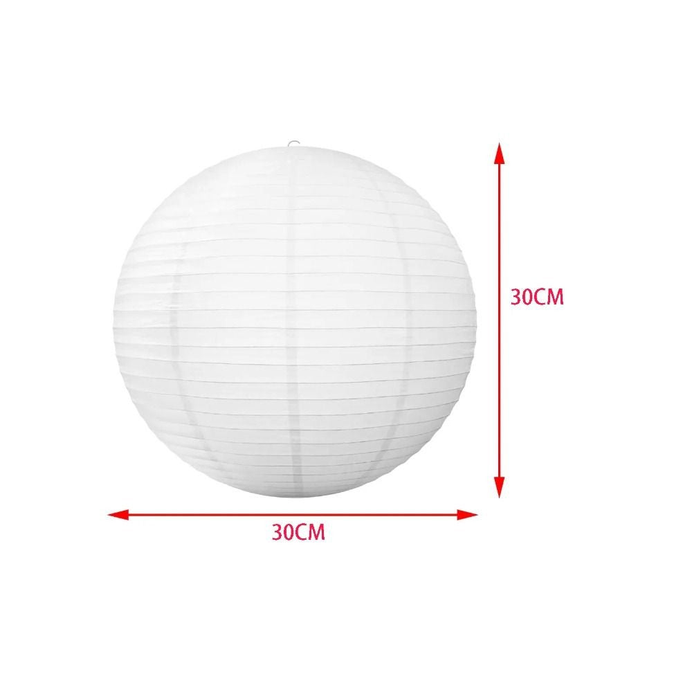 Globe Lampshade White Paper Ball Dome Easy Fit Ceiling Lamp Shade LED Light Bulb