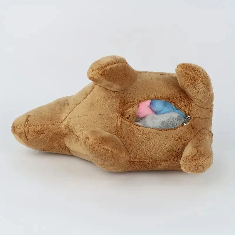 Capybara Family Plush Set – Large Capybara & 4 Small Capybara Soft Toys with Zip