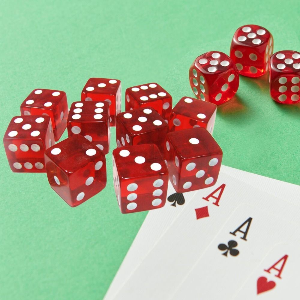 10Pcs Acrylic Red Dice 19mm 6 Sided Dice Table Games Casino Dice Party