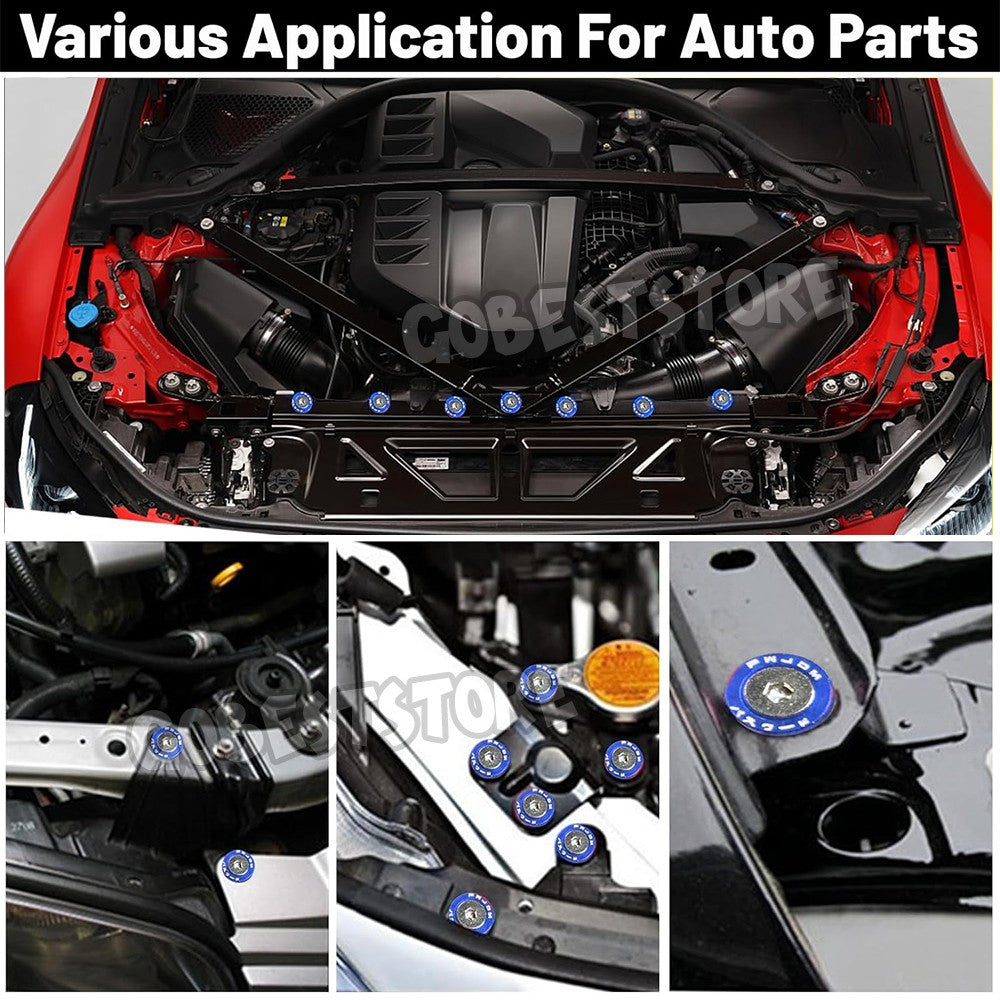 20X Billet Aluminum Fender Bumper Washer Bolt Engine Bay Dress Up Kit M6 BLUE