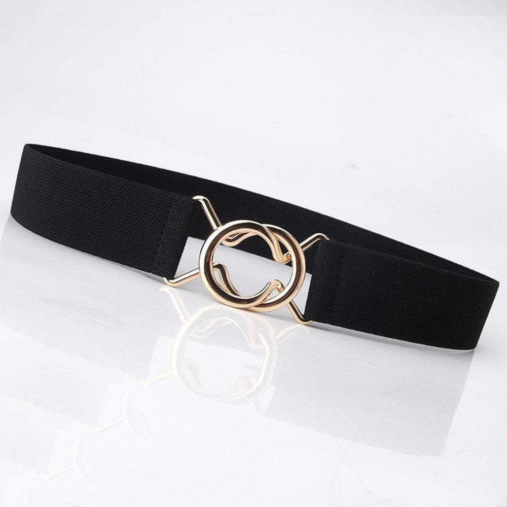 Adjustable Stretch Belt 3.8cm Wide Waist Belt Thin Elastic Belt for Women