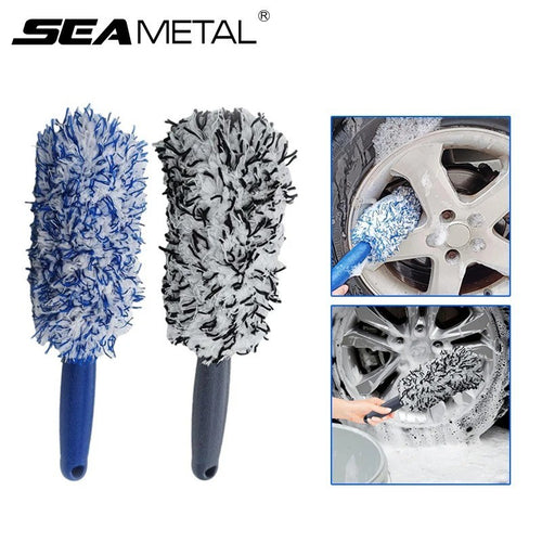 Car Microfibre Wheel Brush, Car Rims Brush Car Cleaning Wheel Cleaning Brush Car