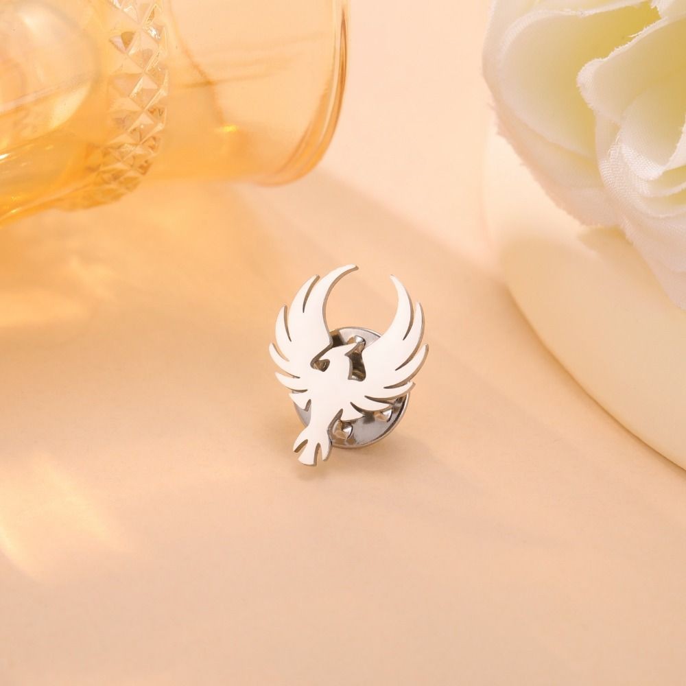 Stainless Steel Phoenix Brooch Pin No Rust Metal Badge Shirt Accessories