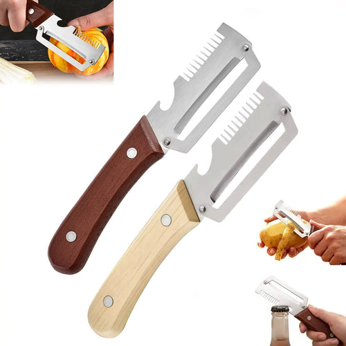 Stainless Steel Vegetable Peeler Wooden Handle Fruit Potato Slicer Kitchen Tool