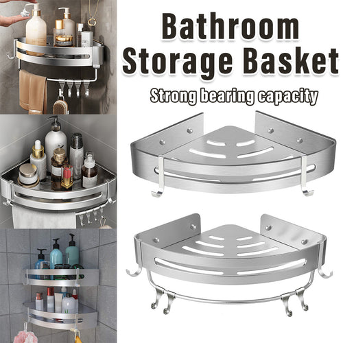 Wall Mounted Triangle Corner Shelf Bathroom Storage Rack for Shower Toiletries