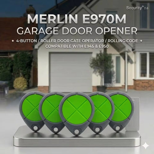 5 x Merlin E970M Garage Remote Replacement 4 Button Security+ 2.0 AU