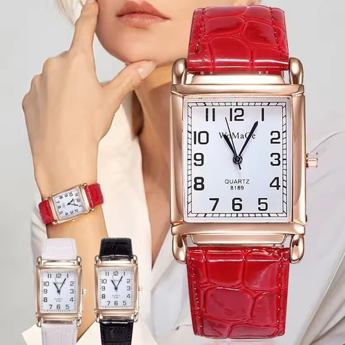 Luxury Rose Gold Ladies Quartz Watch - Fashion Women Leather Wristwatch Style